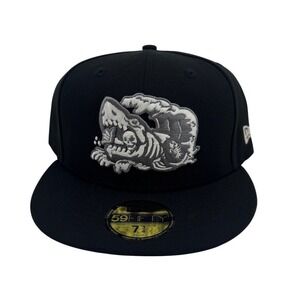 Clink Room Hat- Chummy X-Ray Shark Fitted Hat Black Gray 7 3/4 RARE